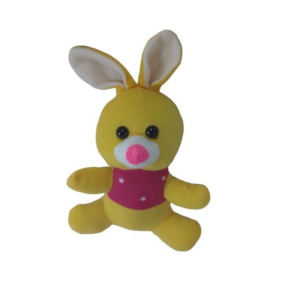 Kellytoy Other - Kellytoy Bunny Rabbit Yellow/Pink Polkadot Plush 7" Stuffed Animal
